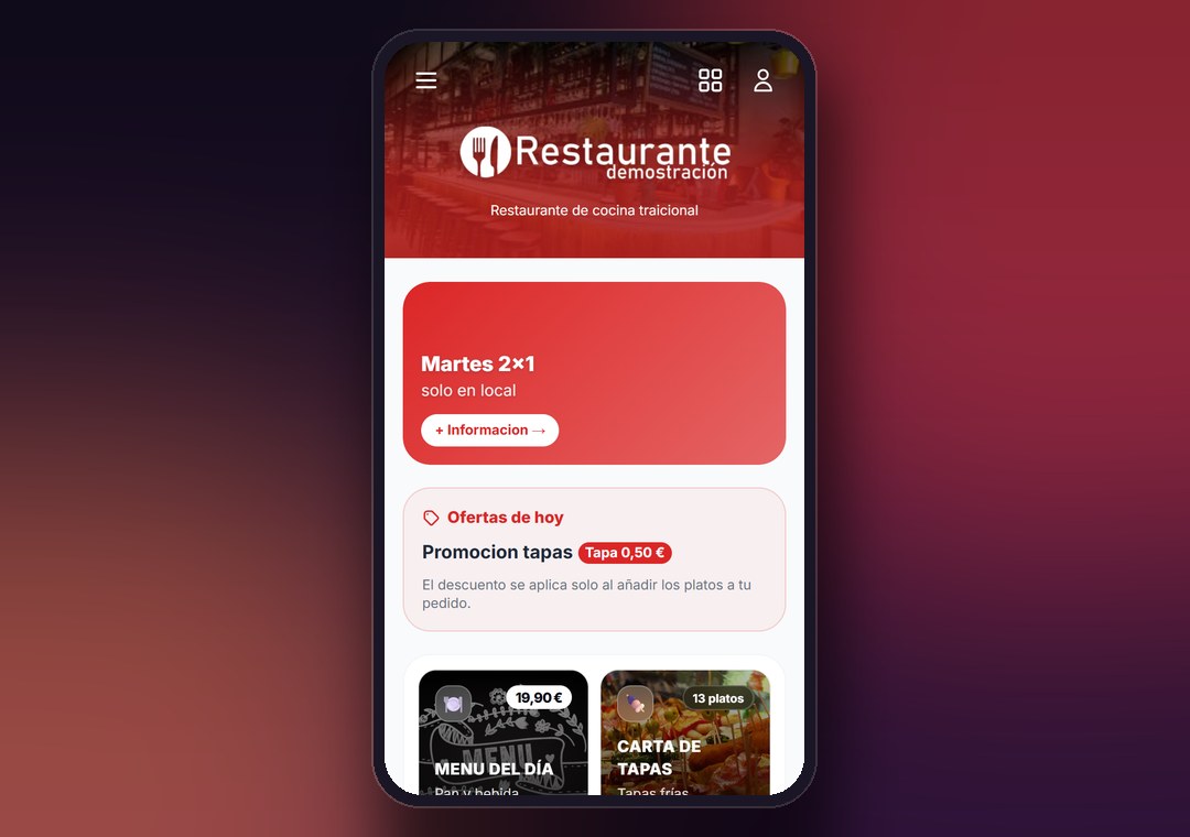 Carta digital de Restro en el móvil