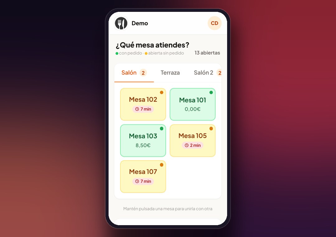 Comandero de Restro con el plano de mesas