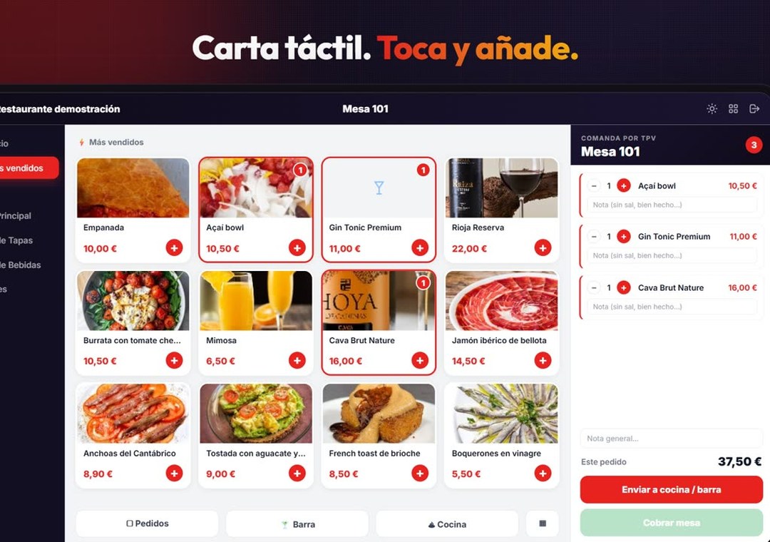 TPV táctil de Restro