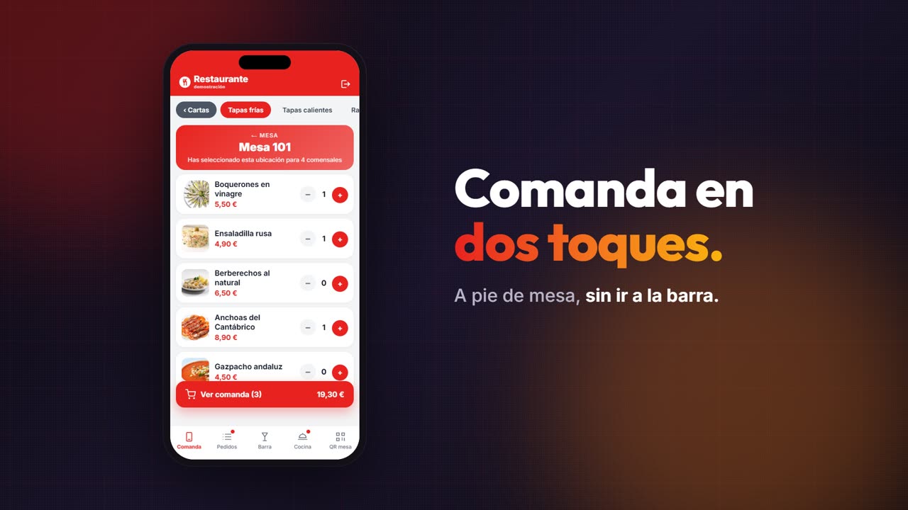 Pantalla de Restro